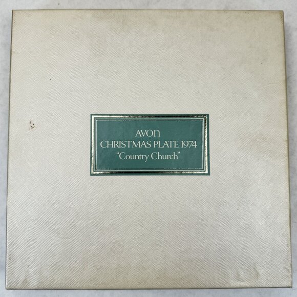 Avon Christmas Plate 1974 "Country Church" Second Edition By Enoch Wedgwood 9" - Picture 7 of 10